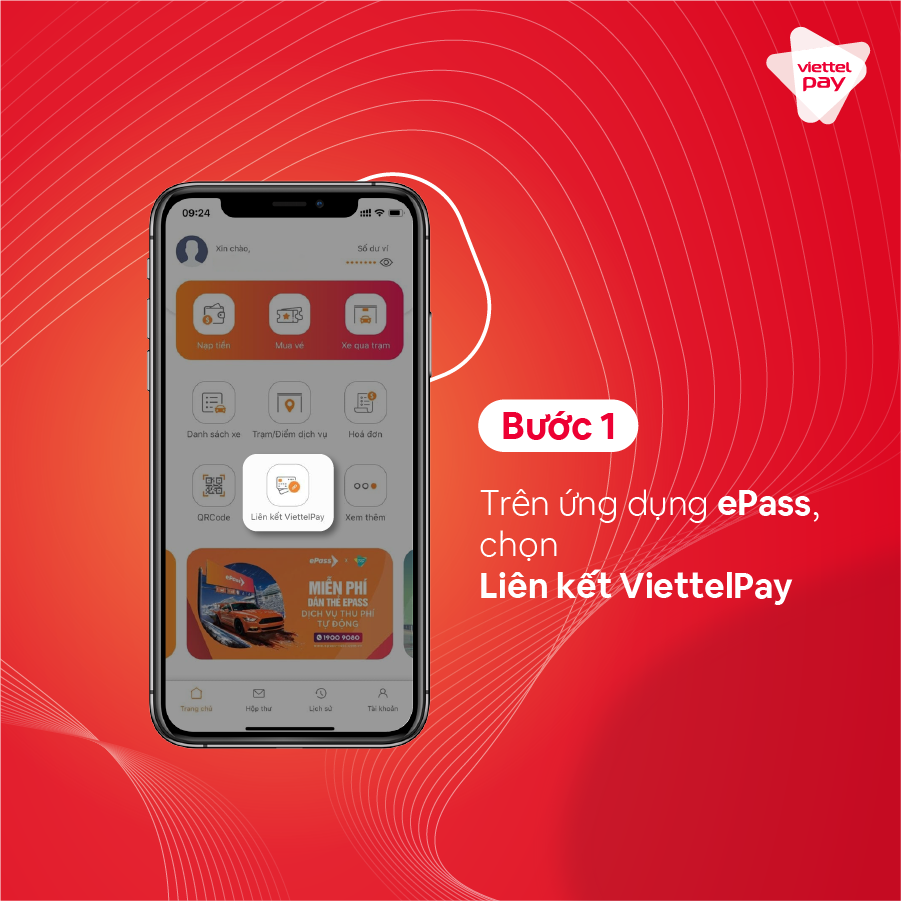 Chọn liên kết ViettelPay