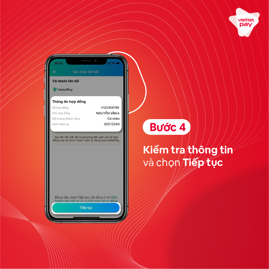 Kiểm tra thông tin và chọn Tiếp tục