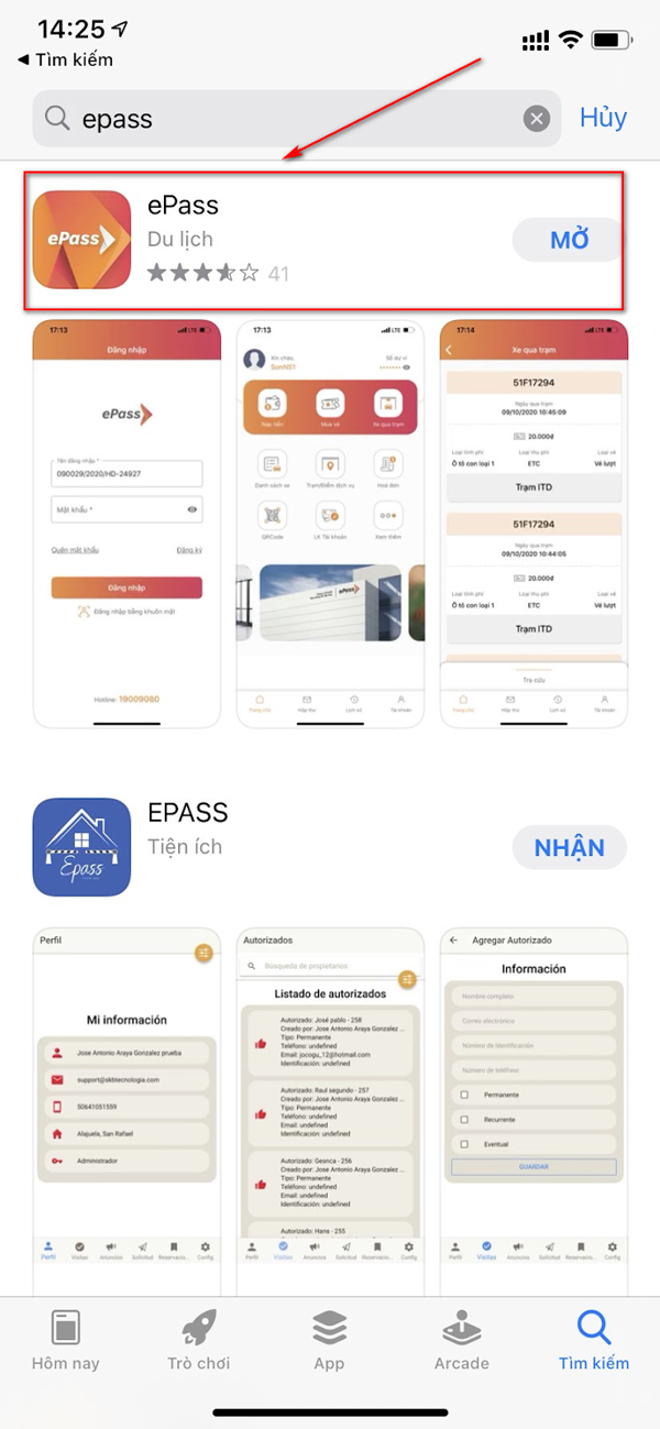 Tải và ấn Mở app ePass để bắt đầu quá trình đăng ký