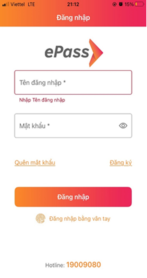 Nhập thông tin rồi nhấn Đăng nhập