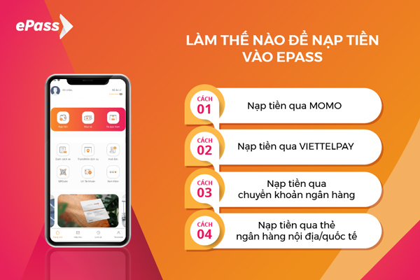 Thẻ ePass đa dạng hình thức nạp tiền mang lại sự tiện dụng cho người dùng
