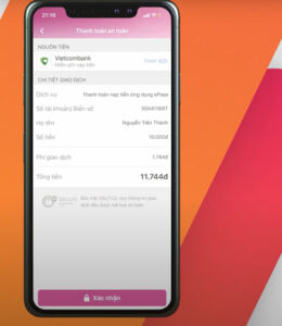 Kiểm tra thông tin rồi ấn Xác nhận