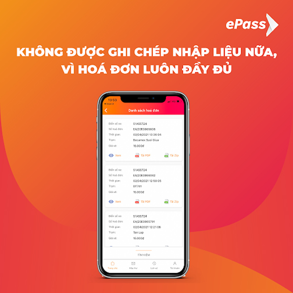 Khách hàng chỉ cần vào app ePass là có thể xem lại mọi thông tin