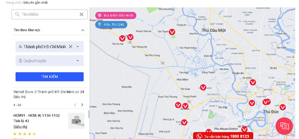 Cửa hàng Viettle store tại HCM 