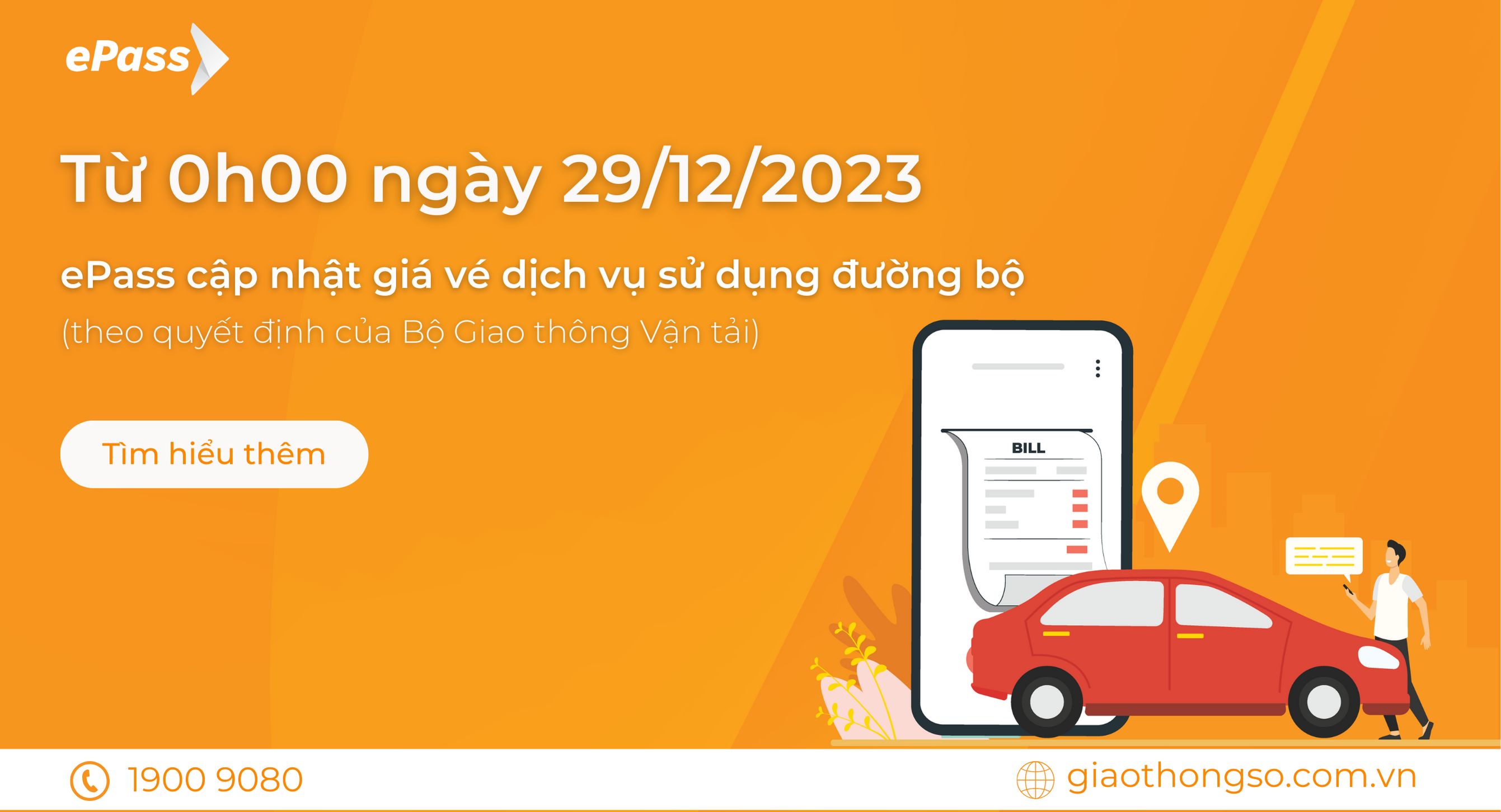 ePass thông báo cập nhật bảng giá vé thu phí theo Quyết định của Bộ ...