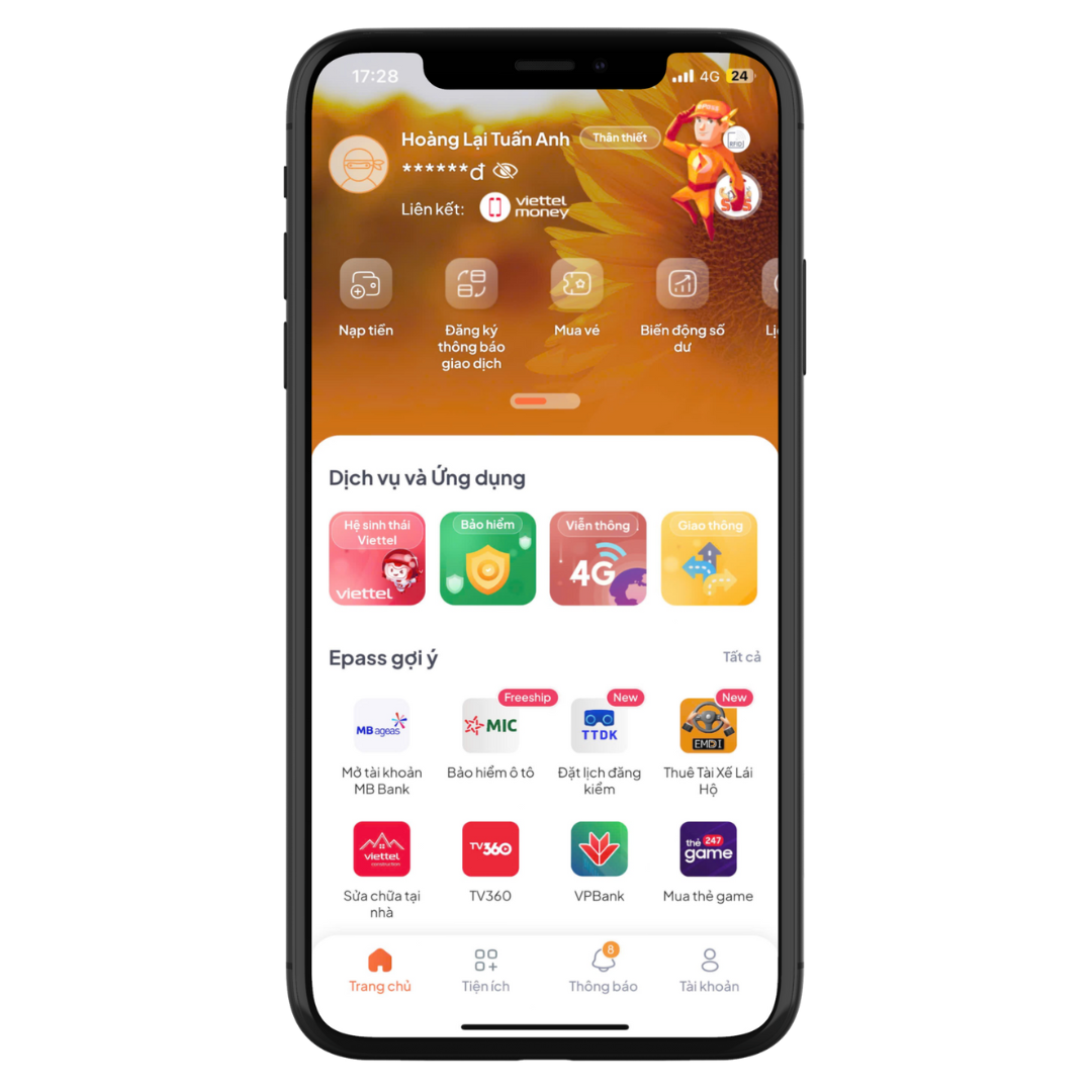 Hướng dẫn nạp tiền epass