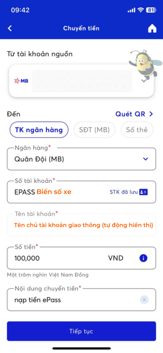 Hướng dẫn nạp tiền epass