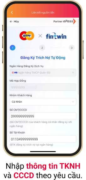 Hướng dẫn liên kết tài khoản ngân hàng trên ứng dụng ePass