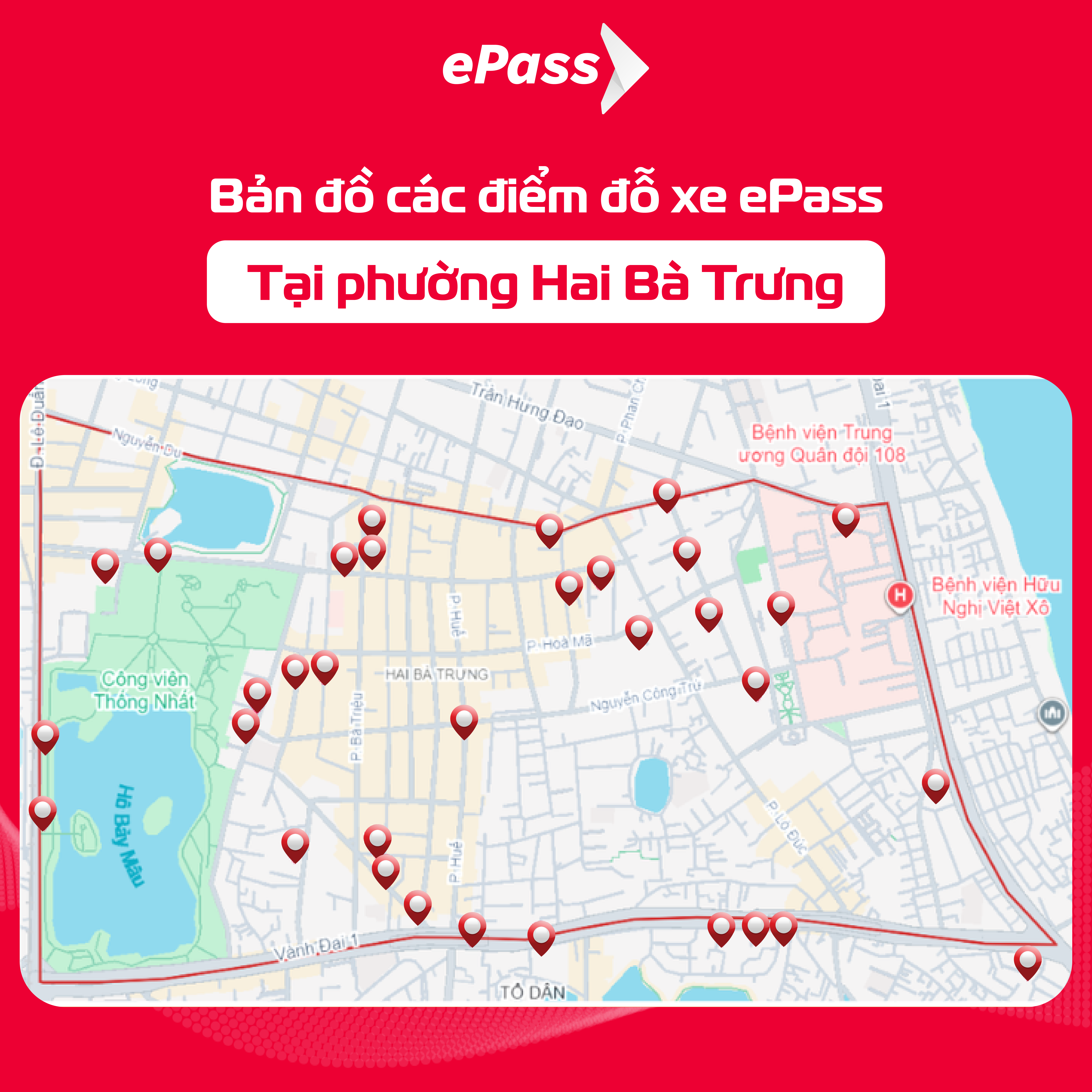 điểm đỗ xe ở Hai Bà Trưng